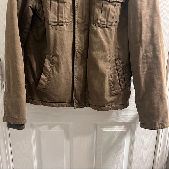 All-Son Men’s Military Jacket Quilt Lined Dark Green Sz. Sm. Gorpcore Fall Coat - Picture 5 of 10